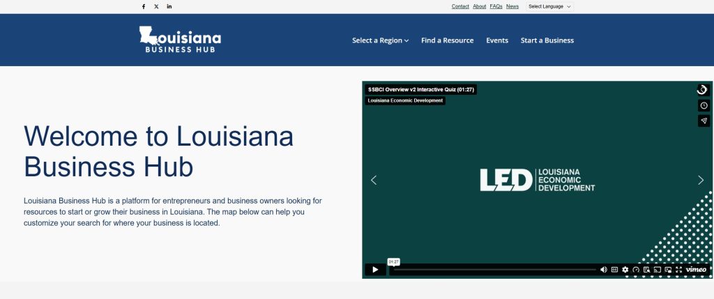 Louisiana Business Hub Launches 30 Louisiana Business Hub Screenshot