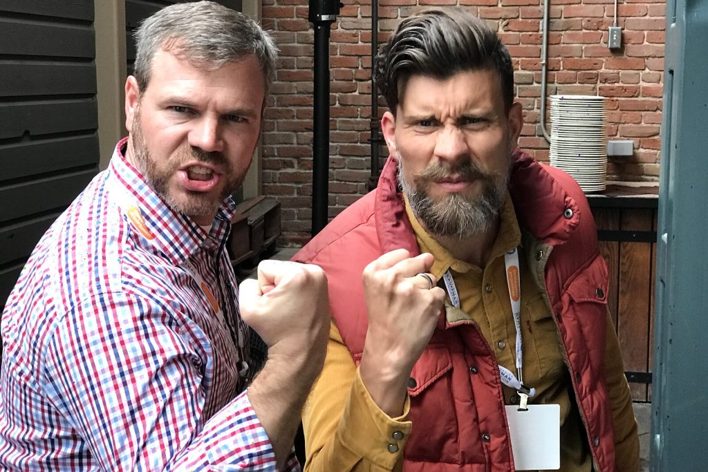 BBQ & Credential 18 Team Fist Pose Marco and Cameron ESHIP BBQ Dinner in KC